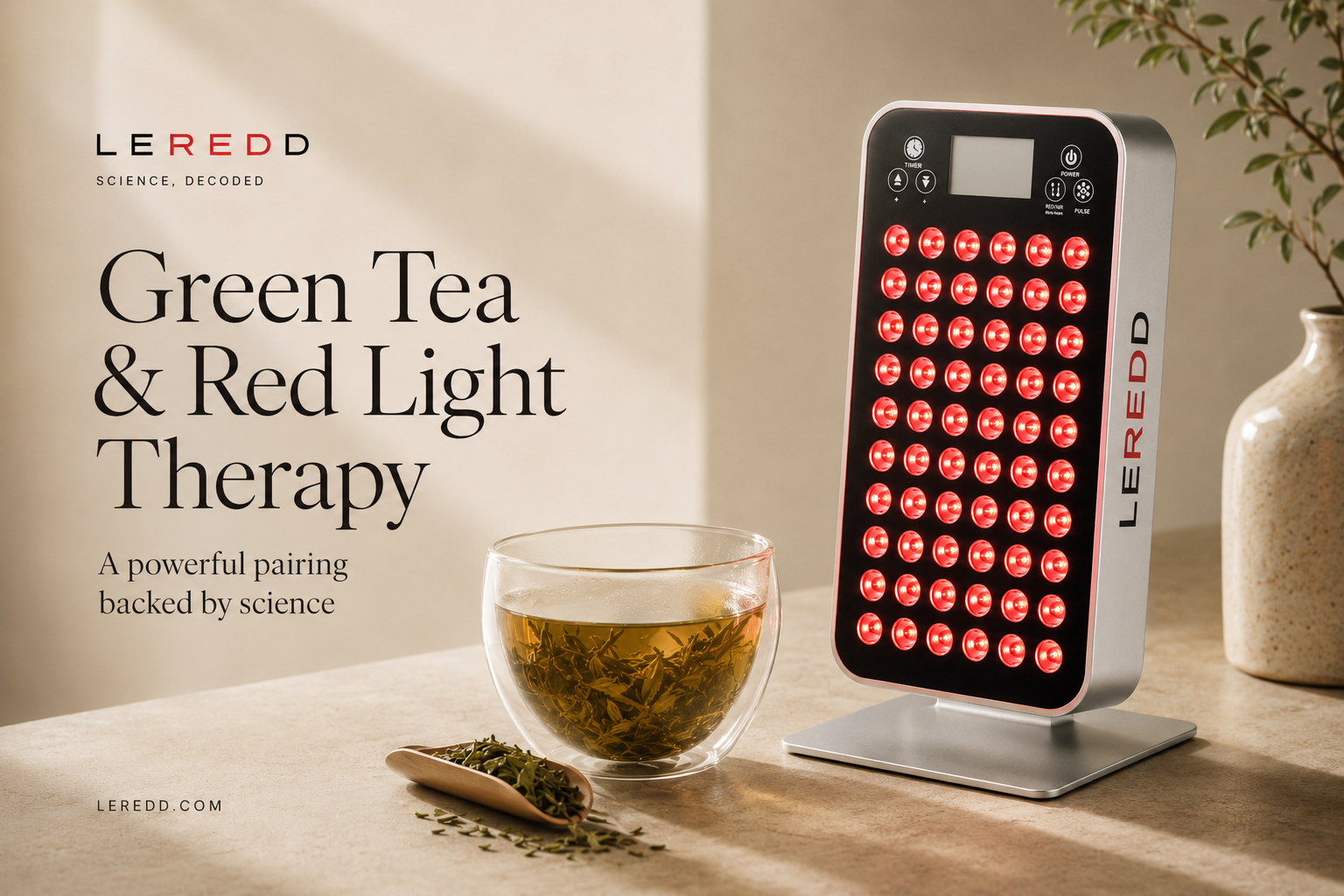 Green Tea + Red Light Therapy: The Science-Backed Duo for Fewer Wrinkles