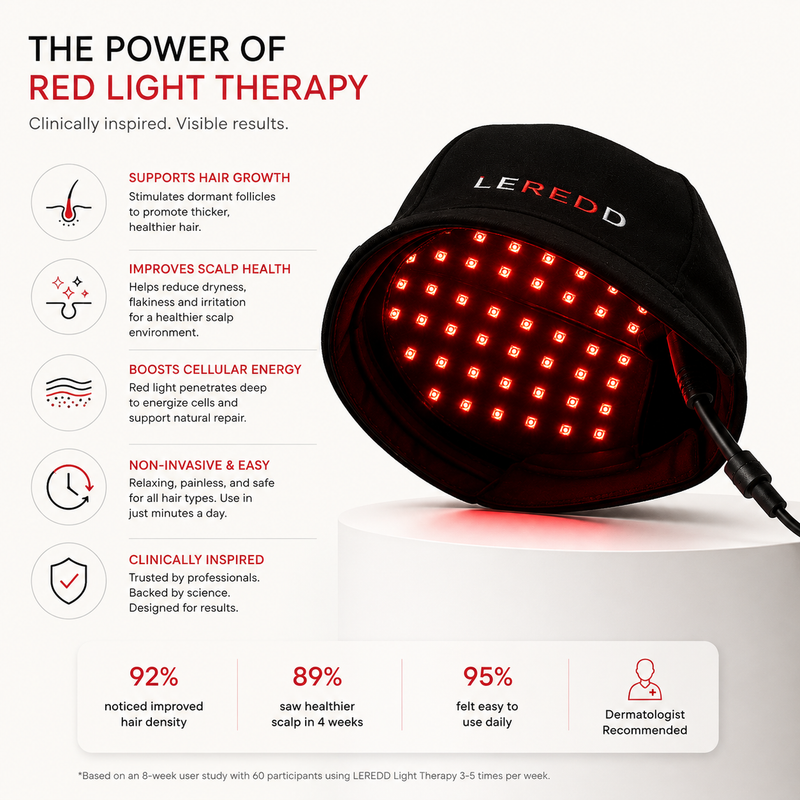 PHL Hair Growth Cap – 450 LED Red Light Therapy for Hair Loss