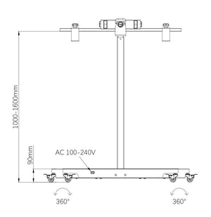 Electric Dual-Arm Red Light Therapy Panel Stand