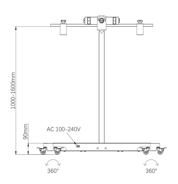 Electric Dual-Arm Red Light Therapy Panel Stand