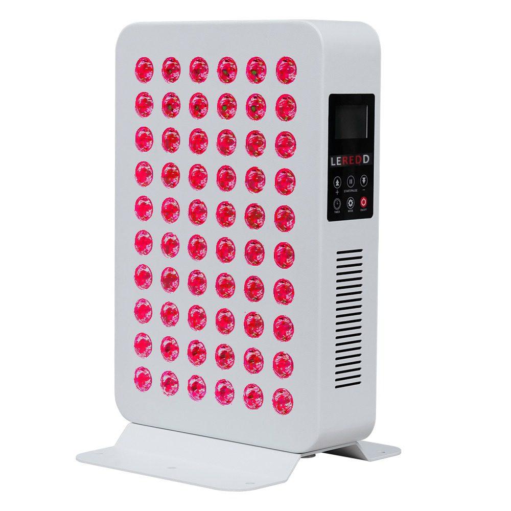 White LED panel with red lights on a white background