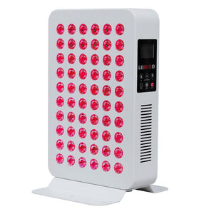 White LED panel with red lights on a white background